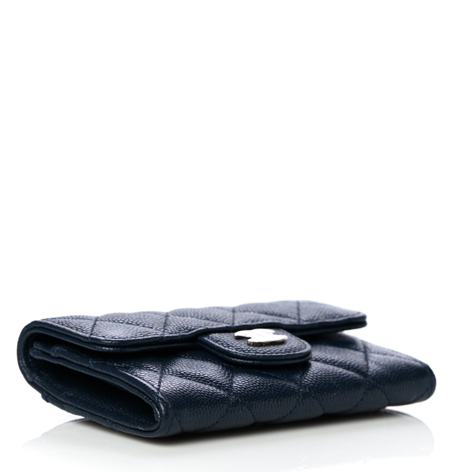 Chanel Caviar Quilted Flap Card Holder Wallet Navy Blue 4 of 11