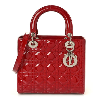 Christian Dior Patent Cannage Medium Lady Dior Red 1 of 8
