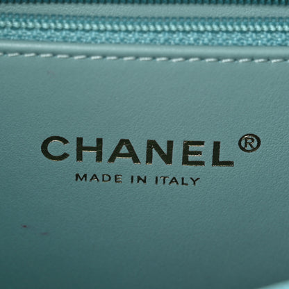 Chanel Caviar Quilted Medium CC Filigree Vanity Case Light Blue 6 of 11