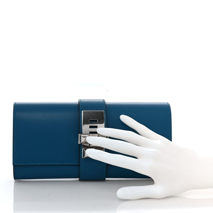 Hermes Tadelakt Medor 23 Clutch Bleu Izmir 2 of 9