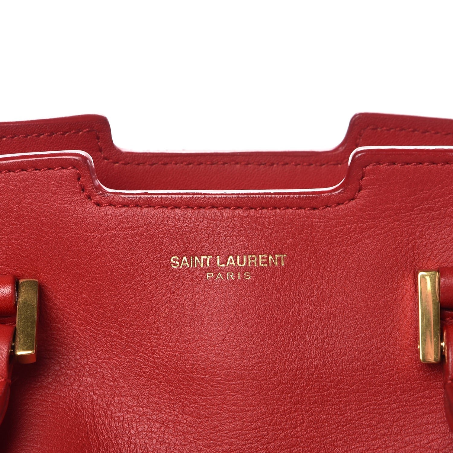 Saint Laurent Calfskin Small Classic Y Cabas Rouge Orient 6 of 15