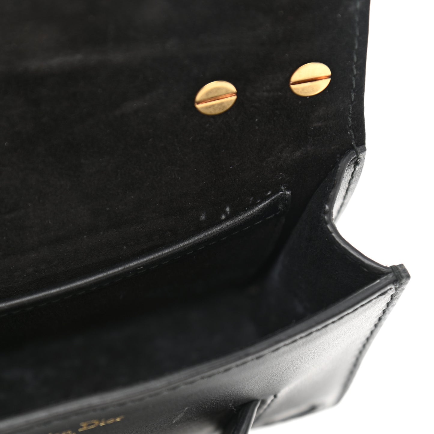 Calfskin Studded Mini J'Adior Chain Flap Bag Black