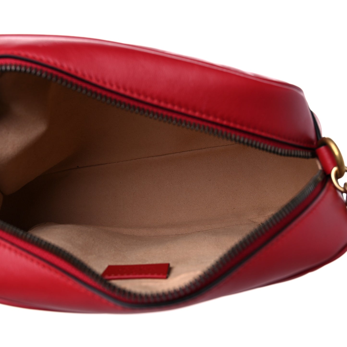 Calfskin Matelasse Small GG Marmont Chain Shoulder Bag Hibiscus Red
