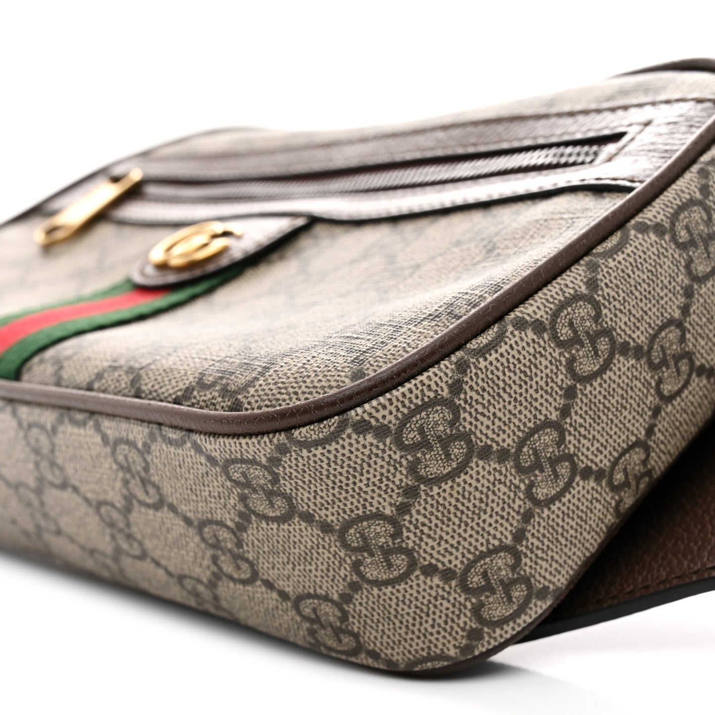 Soft GG Supreme Monogram Medium Ophidia Belt Bag Dark Brown