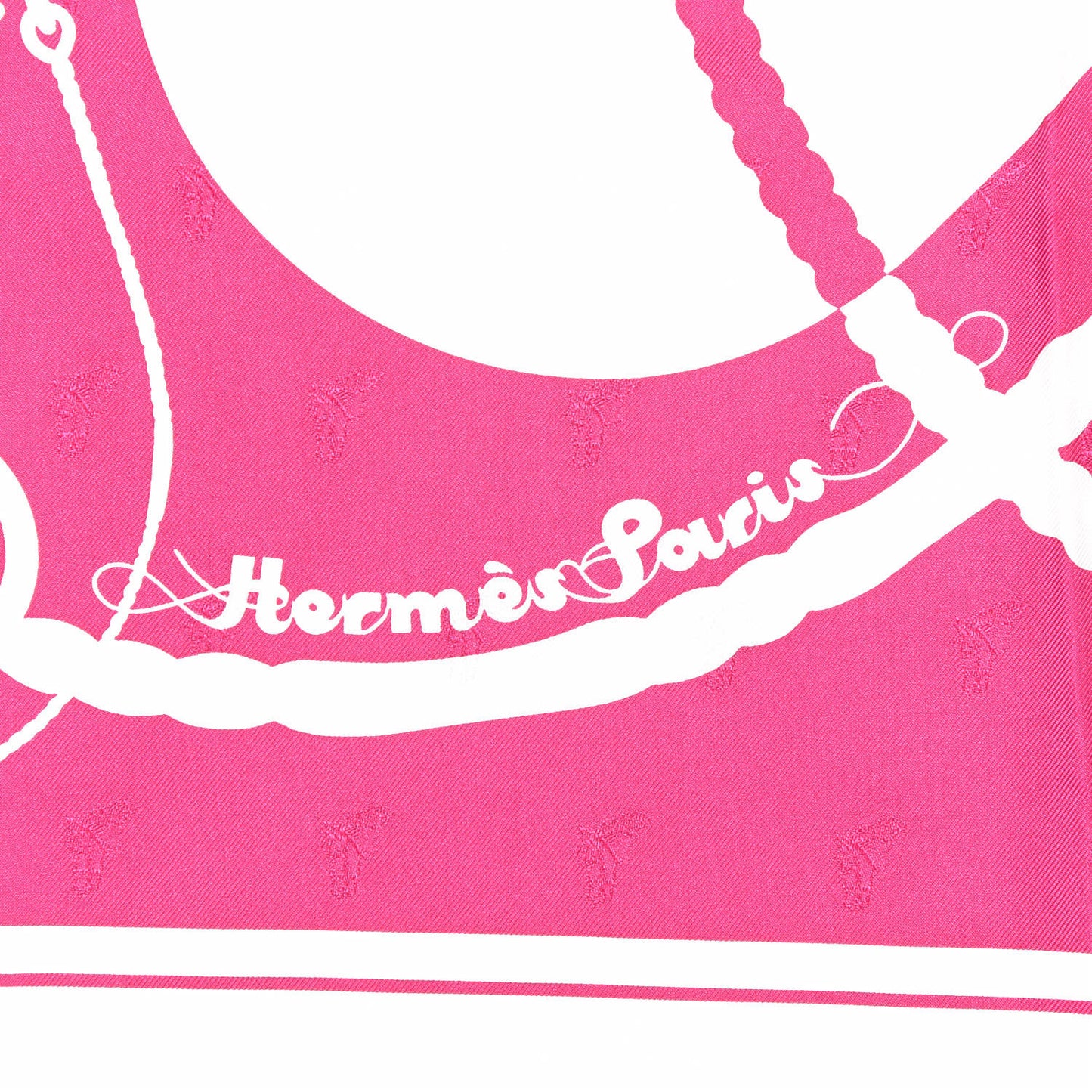 Silk Clic Clac Tattoo Scarf 90 Fuchsia White