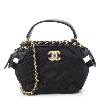 Chanel Nylon Grosgrain Quilted Lifestyle Clutch with Chain Black 1 of 8