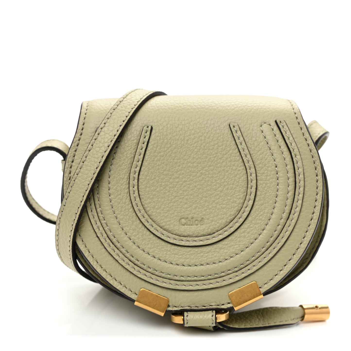 Calfskin Nano Marcie Saddle Bag Aloe Green