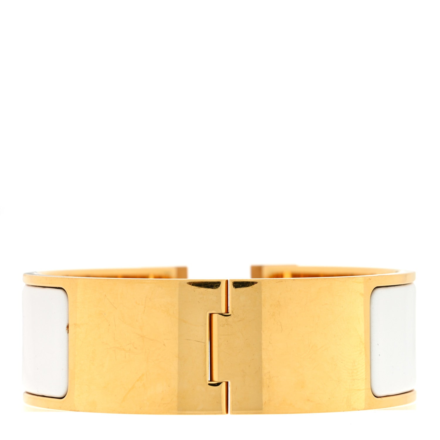 Hermes Enamel Wide Clic Clac H Bracelet PM White 3 of 4