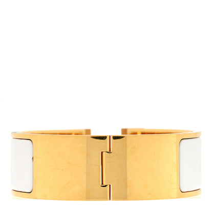 Hermes Enamel Wide Clic Clac H Bracelet PM White 3 of 4