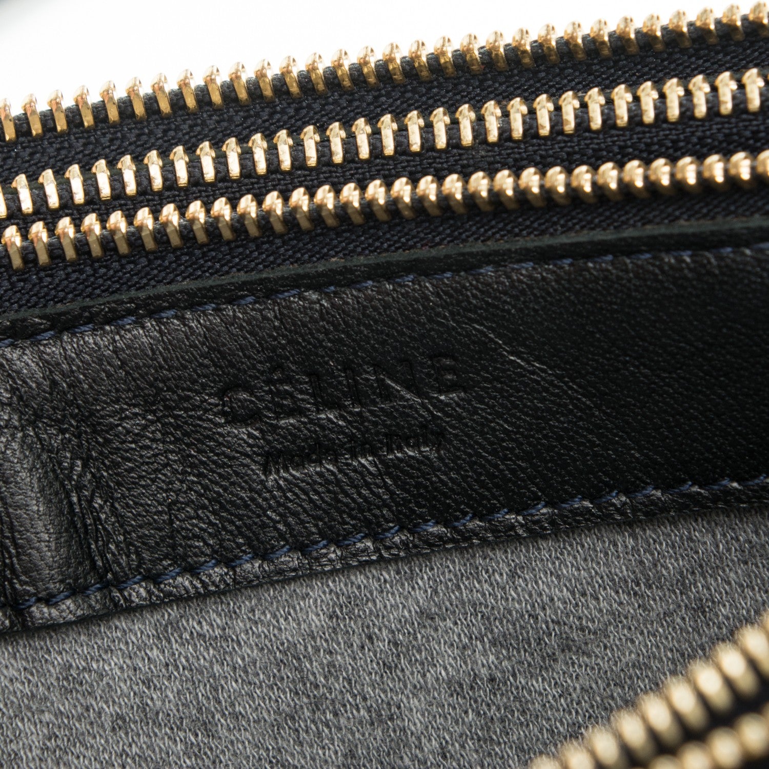 Celine Lambskin Large Trio Crossbody Bag Navy Blue 6 of 7
