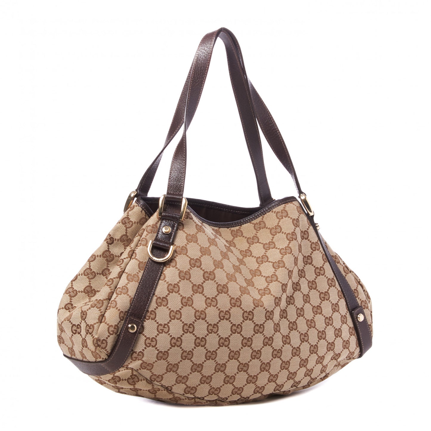 Monogram Medium Abbey Shoulder Bag Dark Brown