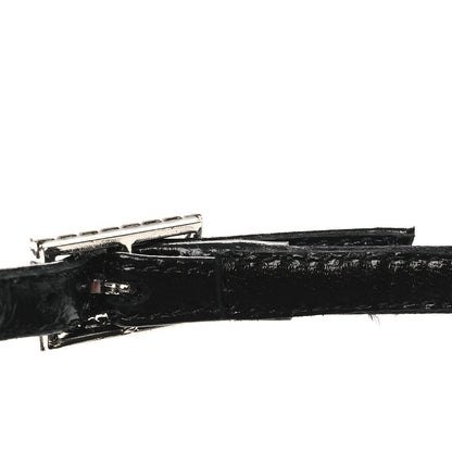 Saint Laurent Crepe Satin Crystal Logo Jerry 110 Ankle Strap Sandals 37 Black 10 of 11