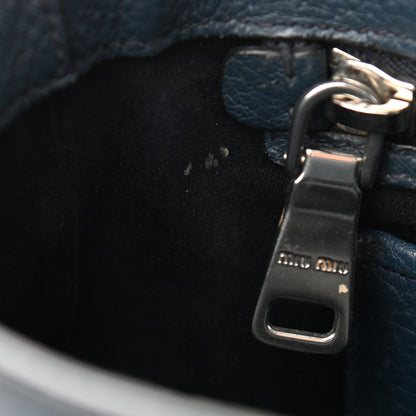 Miu Miu Vitello Phenix Madras Shoulder Bag Oltremare 16 of 24