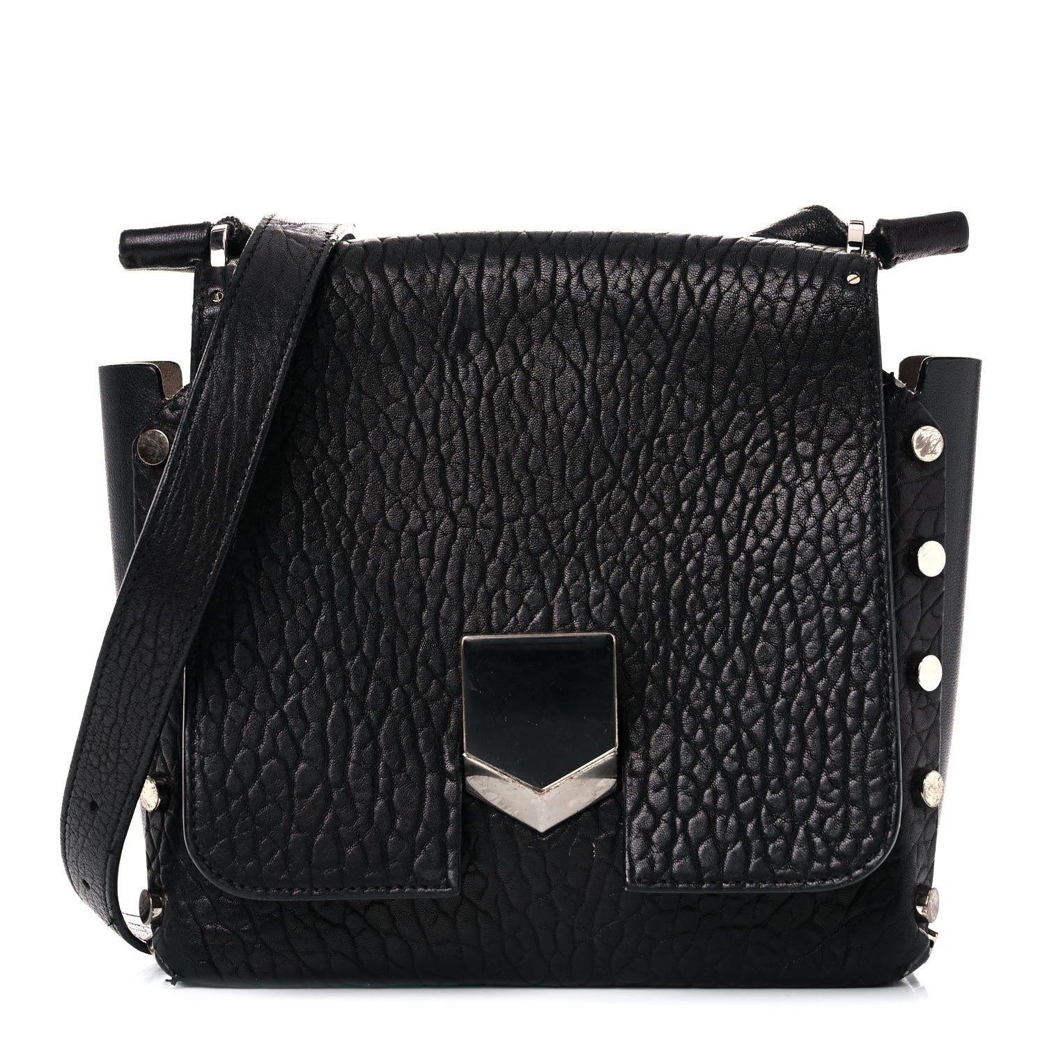 Jimmy Choo Grainy Calfskin Lockett Shoulder Bag Black 1 of 32