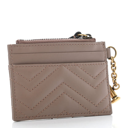 Gucci Calfskin Matelasse GG Marmont Key Case Card Holder Porcelain Rose 2 of 7