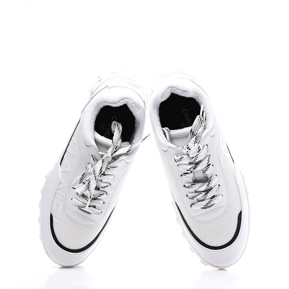 Chanel Calfskin Mesh Lycra Womens Logo Sneakers 38.5 White 5 of 11