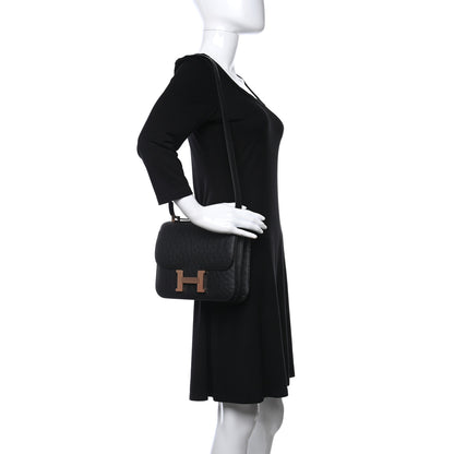 Hermes Ostrich Constance 24 Black 2 of 9