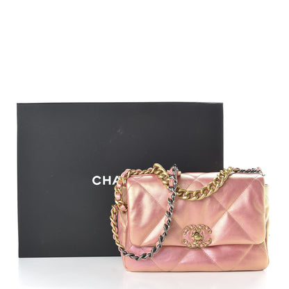 Chanel Iridescent Calfskin Quilted Medium 19 Flap Pink 10 of 10