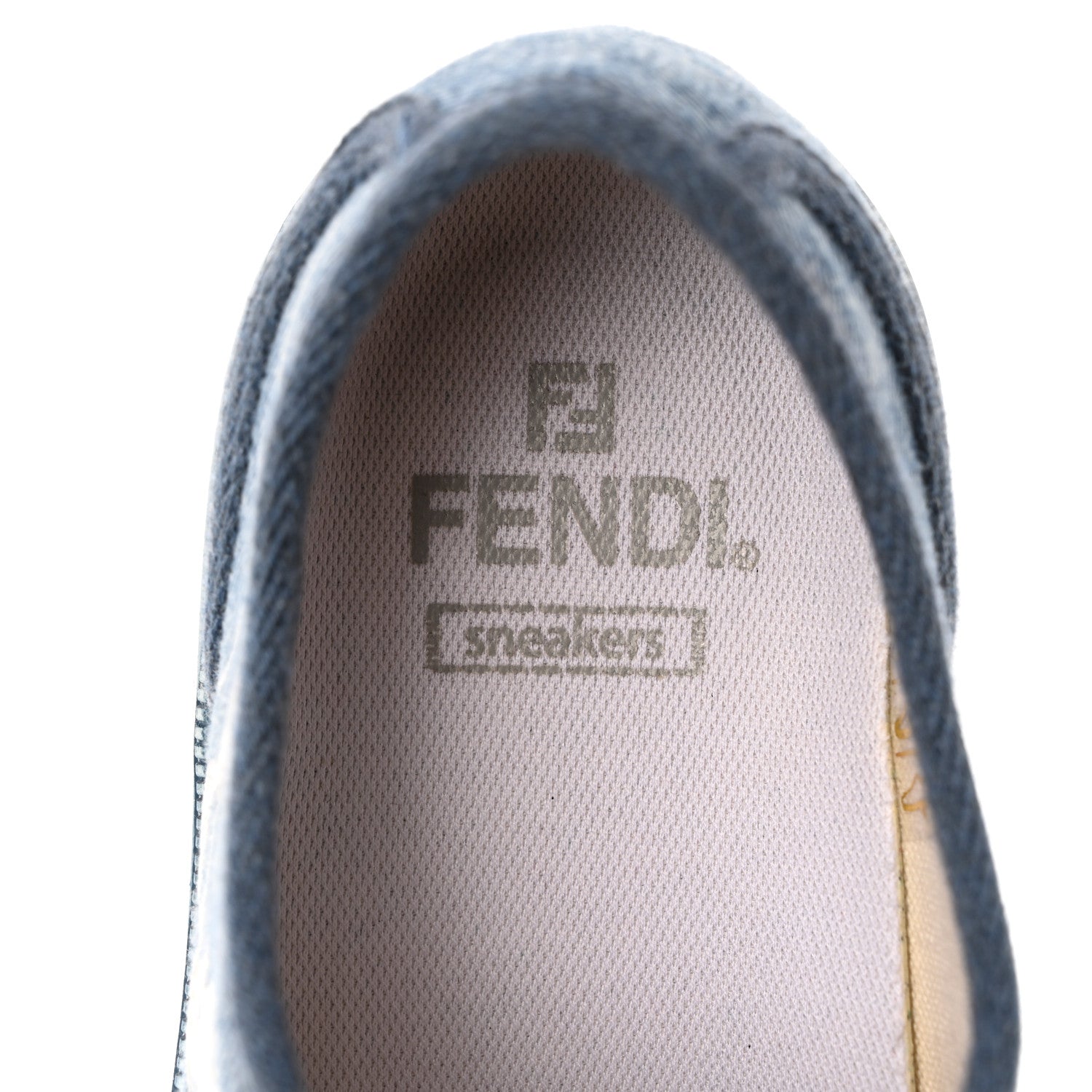 Fendi Denim Logo Rose Embroidered Womens Domino Low Top Sneakers 40 Denim White 7 of 8