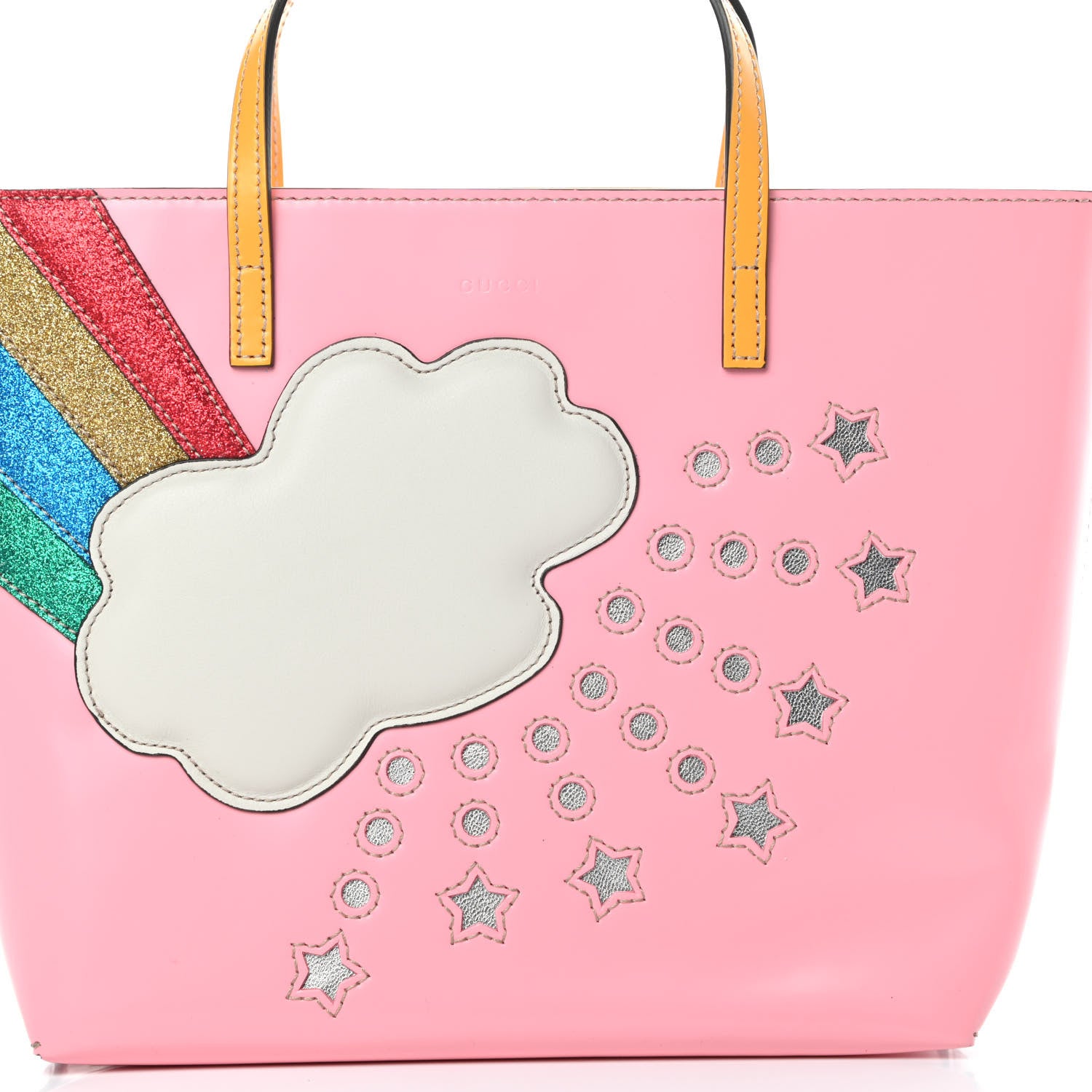Gucci Calfskin Childrens Rainbow Tote Lotus Pink Crop Multicolor 8 of 10