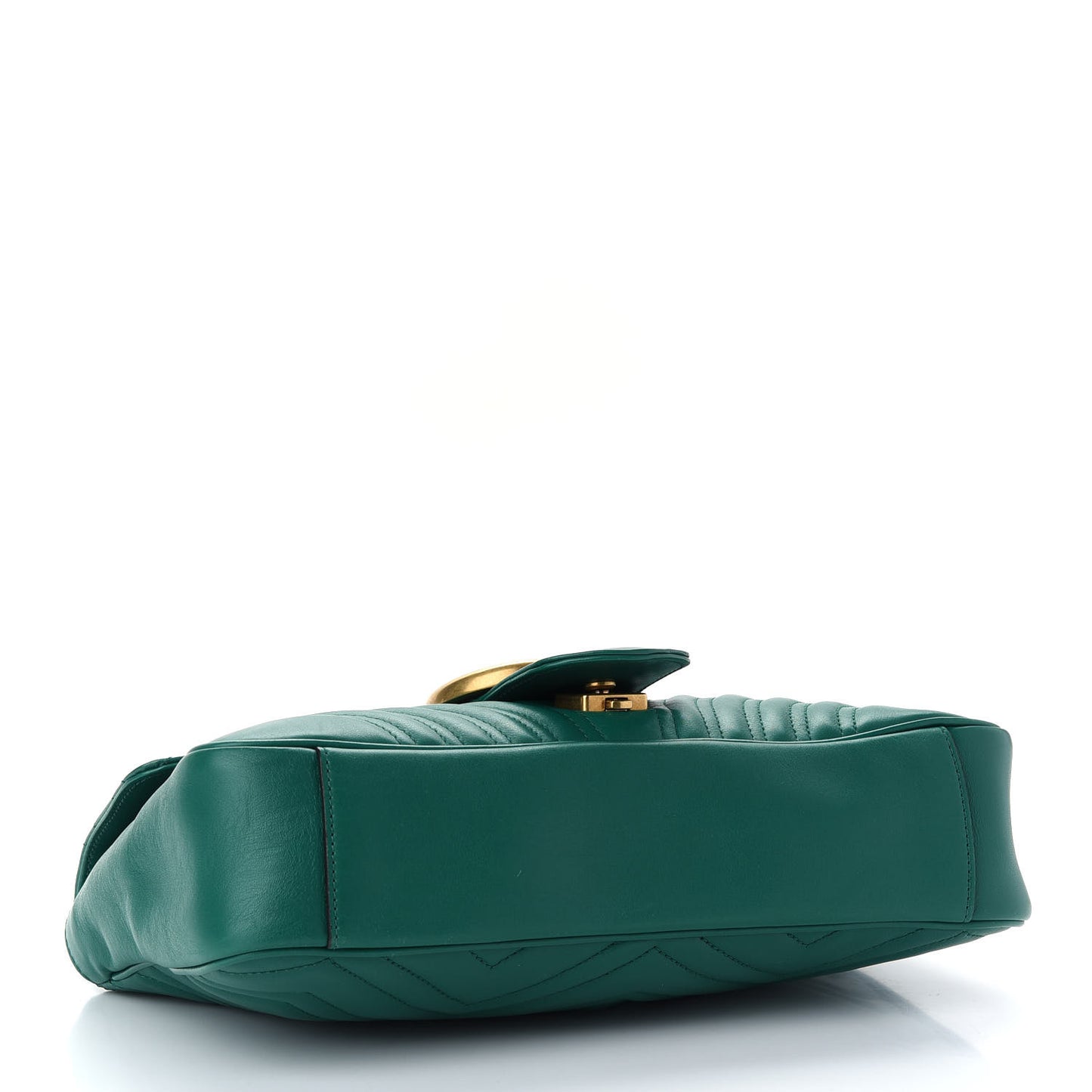 Calfskin Matelasse Medium GG Marmont Shoulder Bag Emerald Green