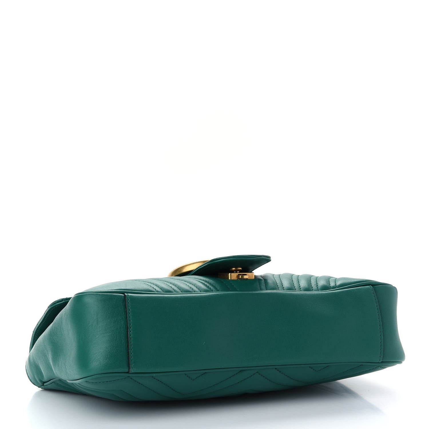 Gucci Calfskin Matelasse Medium GG Marmont Shoulder Bag Emerald Green 4 of 9