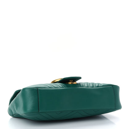 Gucci Calfskin Matelasse Medium GG Marmont Shoulder Bag Emerald Green 4 of 9