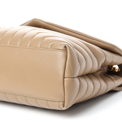 Saint Laurent Calfskin Y Quilted Monogram Medium Loulou Chain Satchel Nude Powder 7 of 16