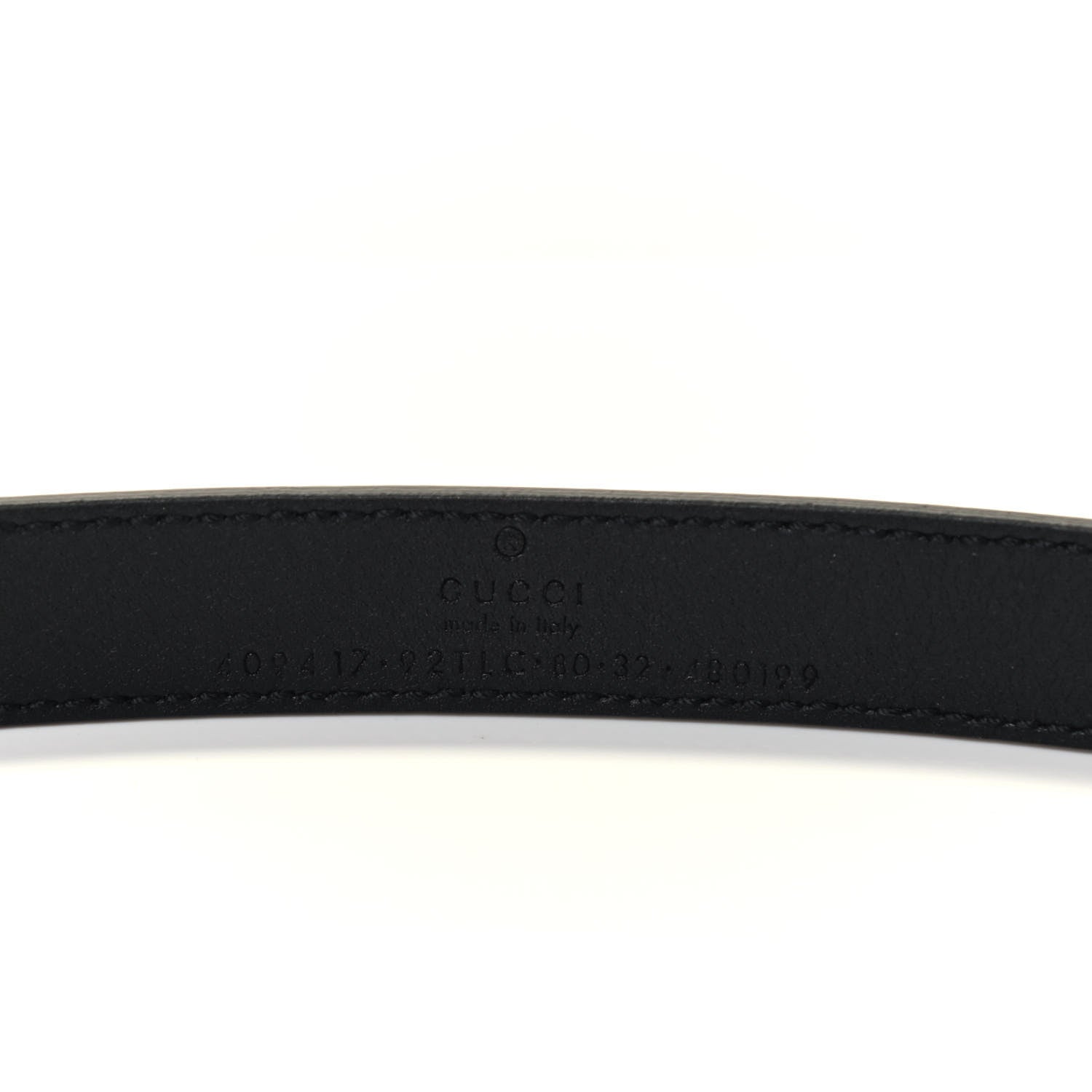 Gucci GG Supreme Monogram Matte Plutone Calfskin Double G 20mm Belt 80 32 Beige Ebony Black 3 of 3