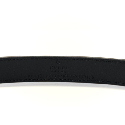 Gucci GG Supreme Monogram Matte Plutone Calfskin Double G 20mm Belt 80 32 Beige Ebony Black 3 of 3