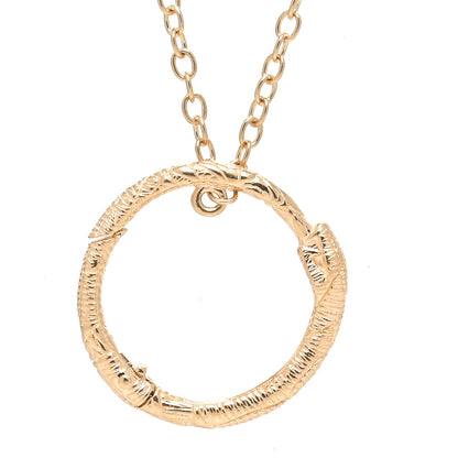 Gucci 18K Yellow Gold Ouroboros Snake Ring Necklace 4 of 6