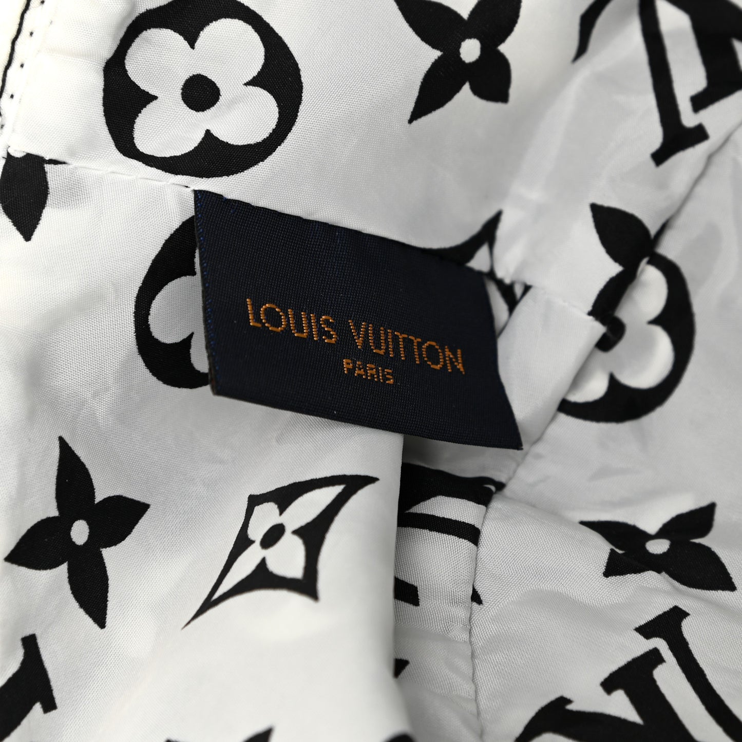 Nylon Monogram Reversible Bob Bucket Hat S Black White