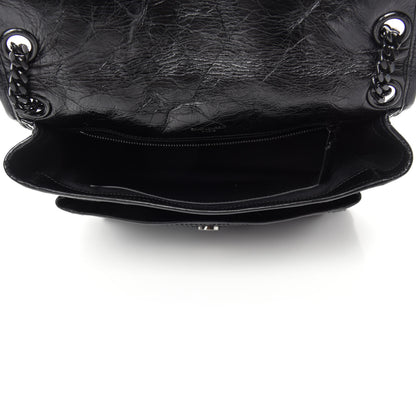 Saint Laurent Crinkled Calfskin Matelasse Monogram Medium Niki Chain Satchel Black 6 of 12
