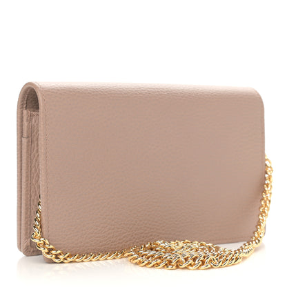Gucci Calfskin Mini GG Marmont Chain Wallet Porcelain Rose 2 of 9