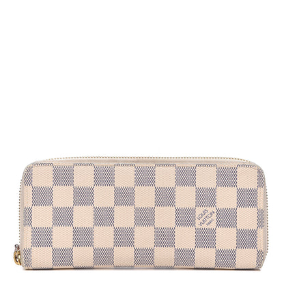 Louis Vuitton Damier Azur Clemence Wallet Rose Ballerine 1 of 12