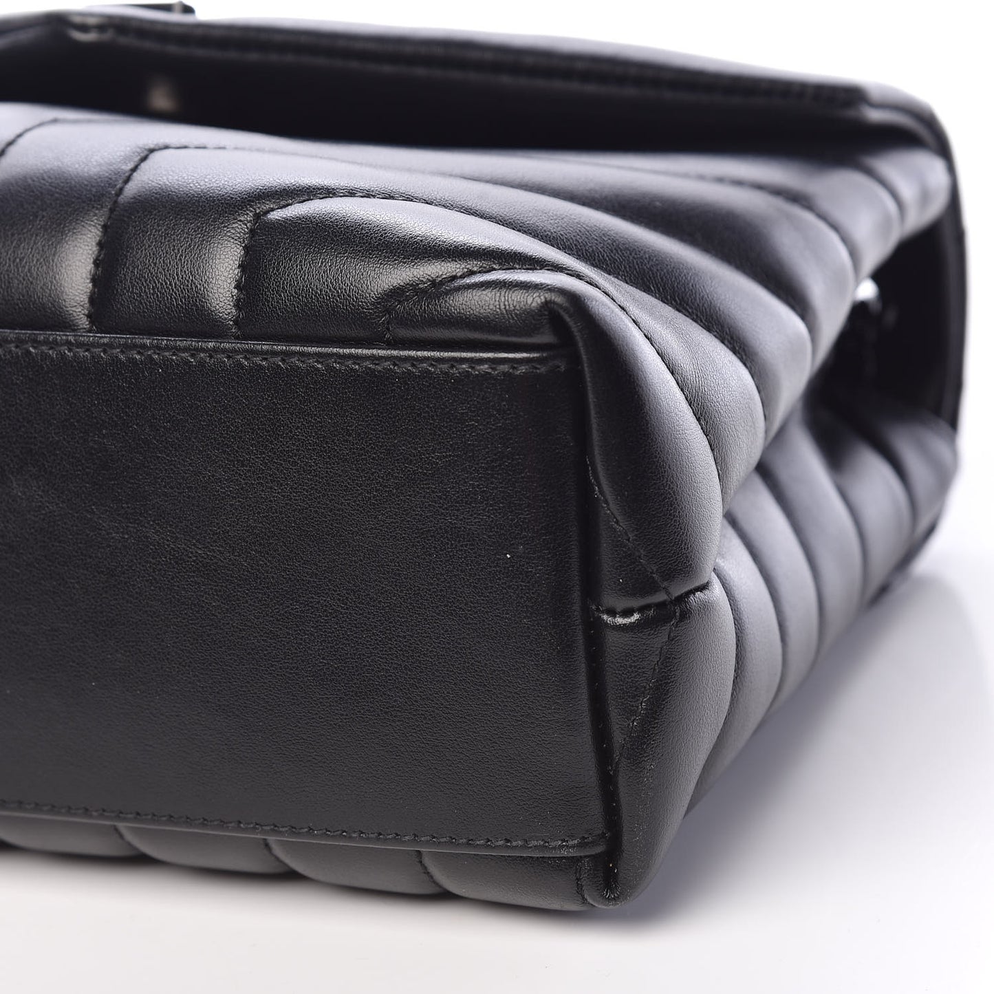 Calfskin Y Quilted Monogram Small Loulou Chain Satchel Black