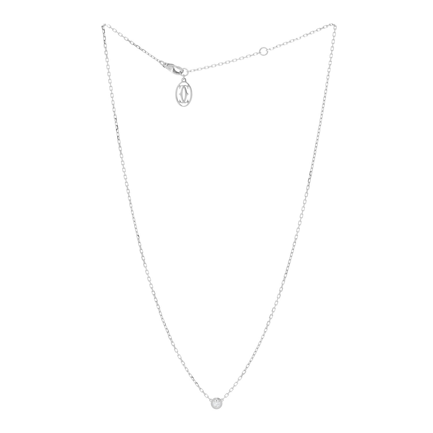 Cartier 18K White Gold Diamond SM D'Amour Pendant Necklace 3 of 5
