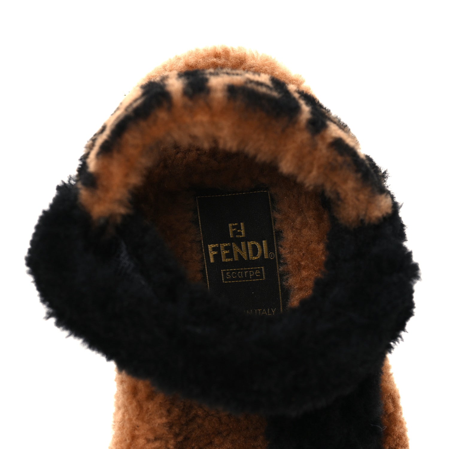 Fendi Shearling FF Fendi Feel Sandals 36.5 Tobacco Black 7 of 7
