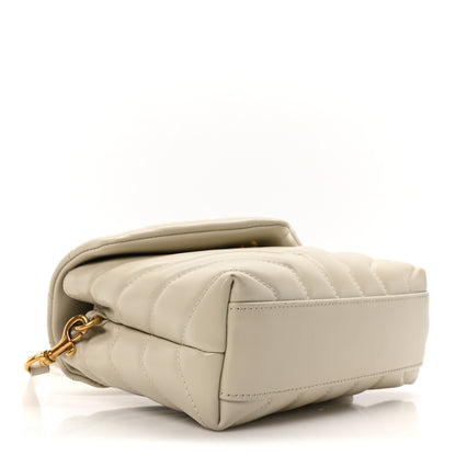 Saint Laurent Calfskin Y Quilted Monogram Toy Loulou Crossbody Bag Crema Soft 4 of 11