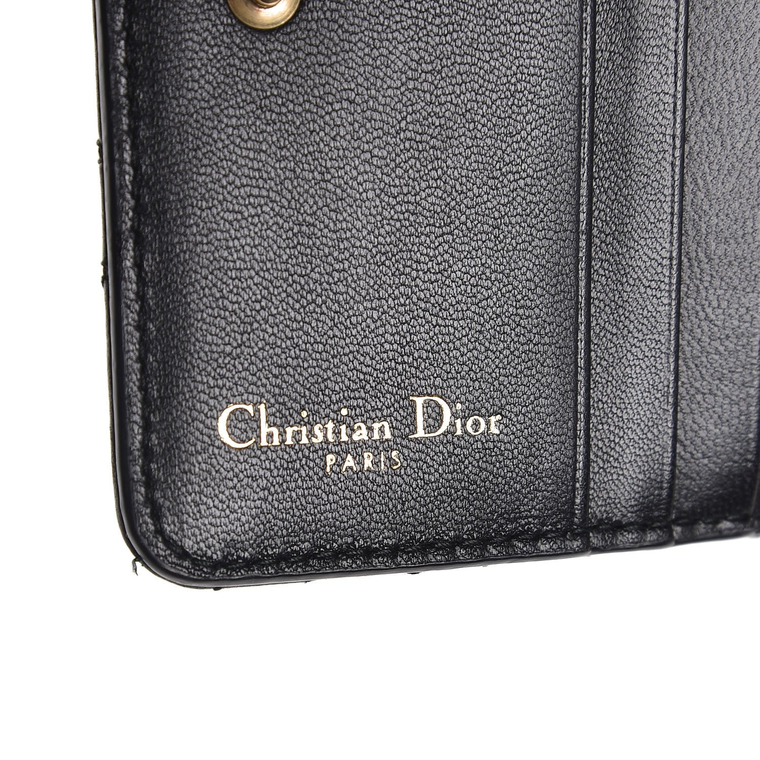 Christian Dior Lambskin Cannage Dioraddict Flap Wallet Black 7 of 8