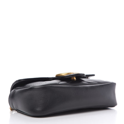 Gucci Calfskin Matelasse Super Mini GG Marmont Shoulder Bag Black 4 of 11