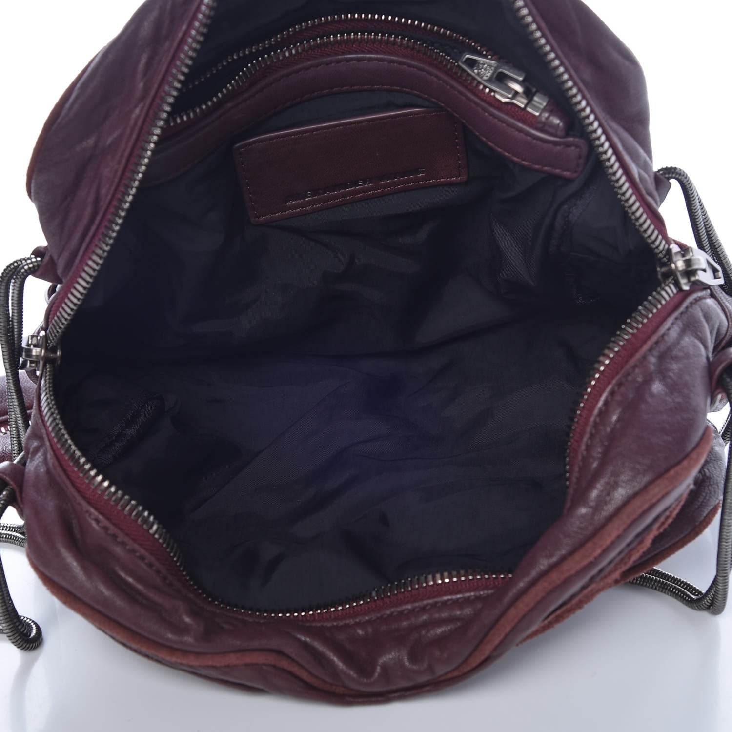 Alexander Wang Washed Lambskin Brenda Chain Shoulder Bag Burgundy 5 of 6
