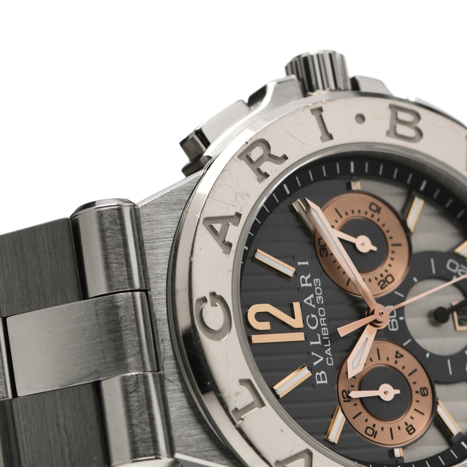 Bulgari Stainless Steel 18K White Gold 42mm Diagono Chronograph Automatic Watch 5 of 5