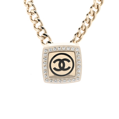 Chanel Metal Crystal CC Square Choker Gold 4 of 5