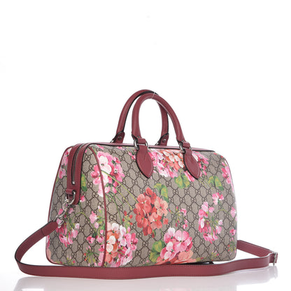 Gucci GG Supreme Monogram Blooms Medium Boston Beige Multicolor Dry Rose 4 of 10