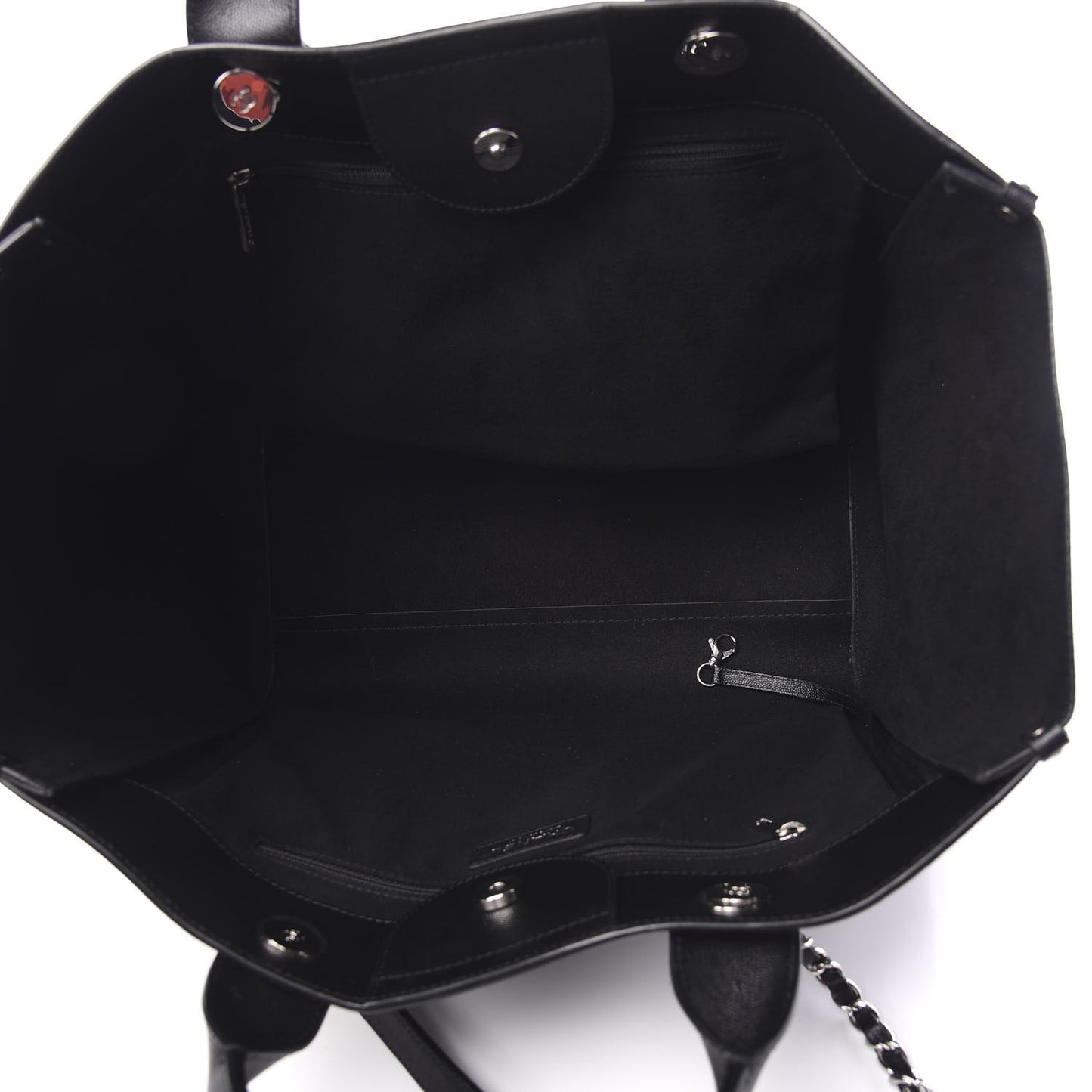 Caviar Medium Studded Deauville Tote Black