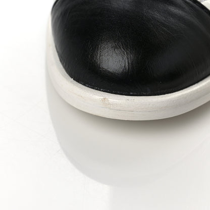 Chanel Crumpled Calfskin Quilted Cap Toe Short Boots 37.5 White Black 13 of 14