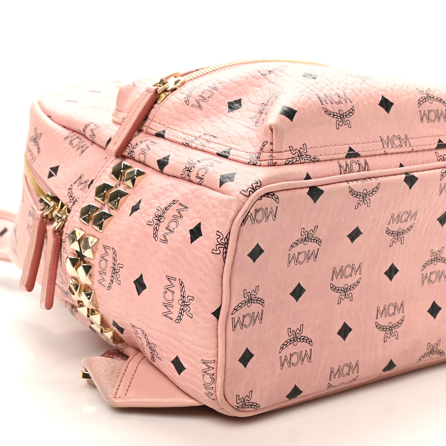MCM Visetos Small Side Stud Stark Backpack Soft Pink 8 of 9