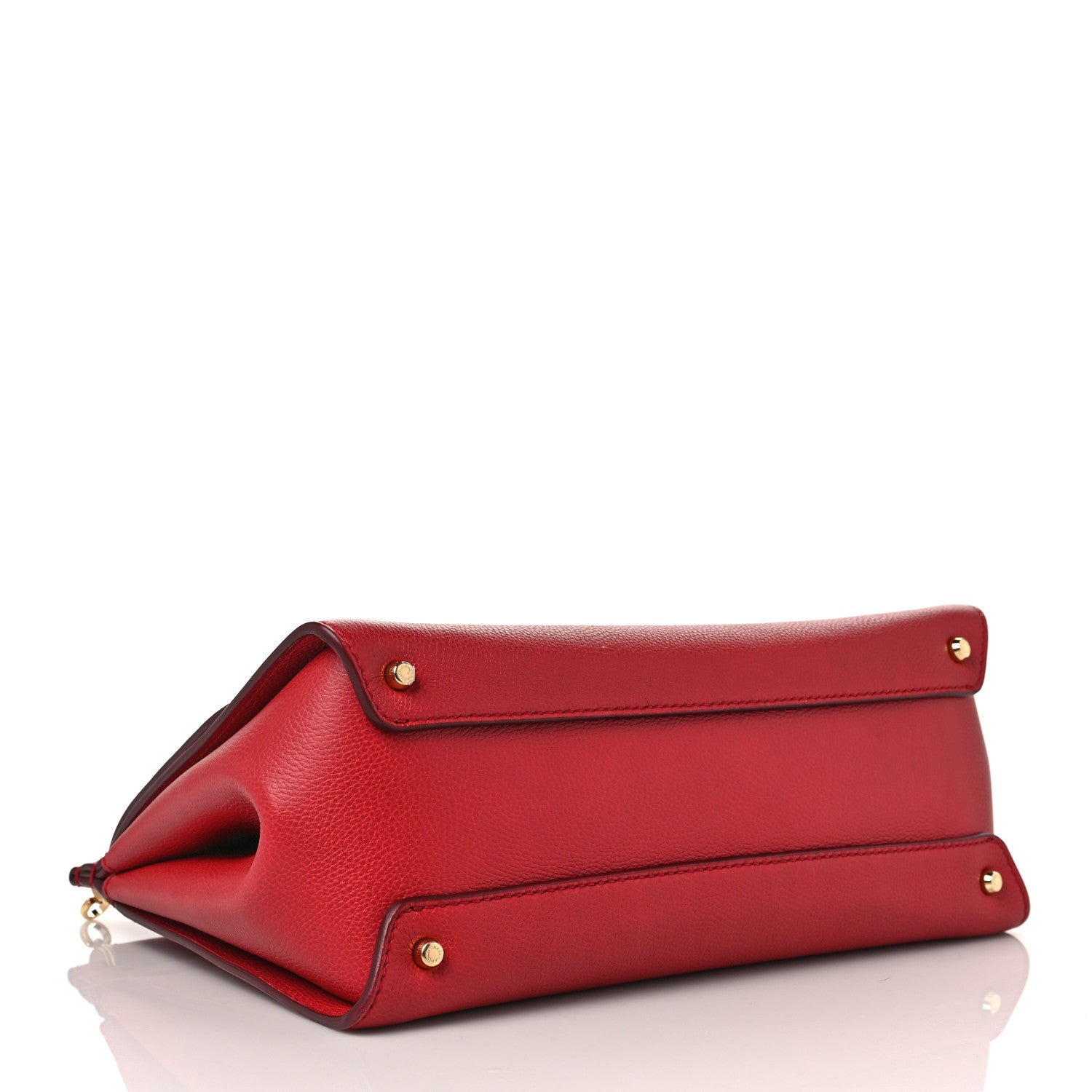 Dolce & Gabbana Calfskin Medium Sicily Soft Satchel Red 3 of 9