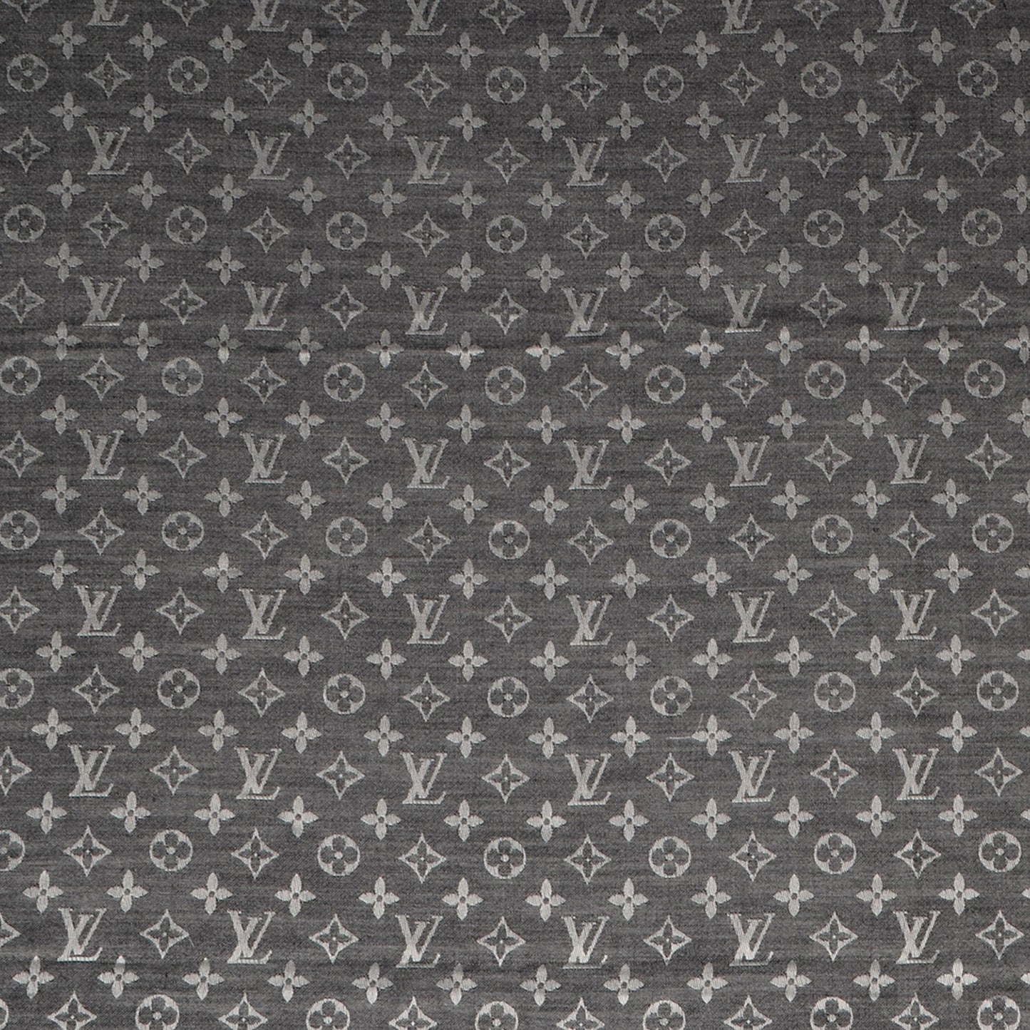 Silk Wool Monogram Denim Shawl Black